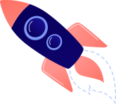 Animated image of a rocket emoji