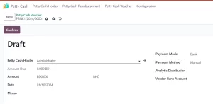 Petty Cash Management with Odoo ERP