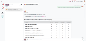 Demonstrating AI Agents in Odoo 20 for real-time warehouse inventory checks