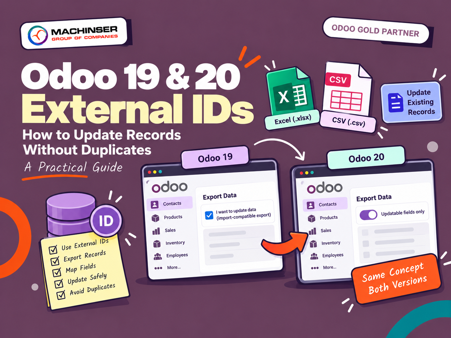 Odoo 20 External IDs, How to update odoo records