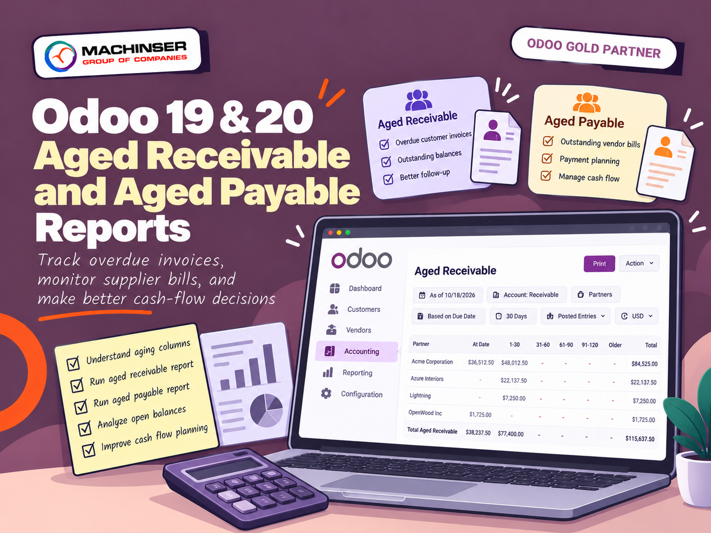 Odoo 19 & 20 Aged Receivable and Aged Payable Reports: Complete Guide