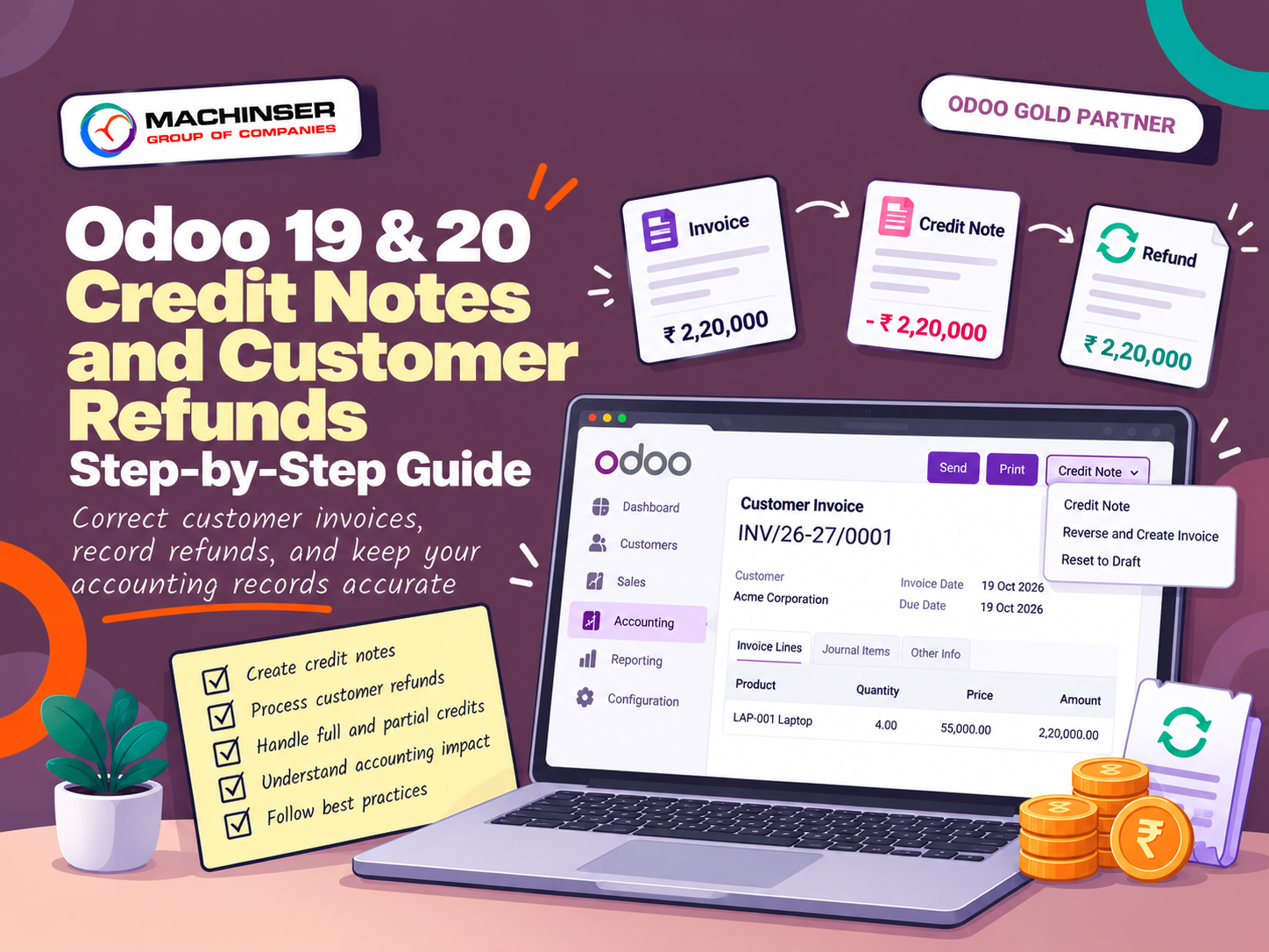 Odoo 19 & 20 Credit Notes and Customer Refunds: Step-by-Step Guide